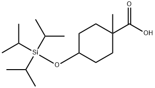 Cyclohexanecarboxylic acid, 1-methyl-4-[[tris(1-methylethyl)silyl]oxy]- Structure