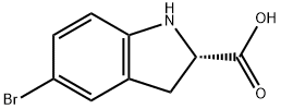 1H-Indole-2-carboxylic acid, 5-bromo-2,3-dihydro-, (2S)-,1344389-49-6,结构式