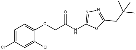 Acetamide, 2-(2,4-dichlorophenoxy)-N-[5-(2,2-dimethylpropyl)-1,3,4-oxadiazol-2-yl]- Struktur