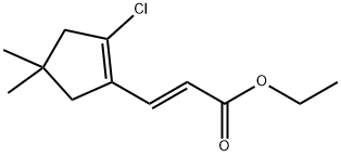 2-?Propenoic acid, 3-?(2-?chloro-?4,?4-?dimethyl-?1-?cyclopenten-?1-?yl)?-?, ethyl ester, (2E)?- Struktur
