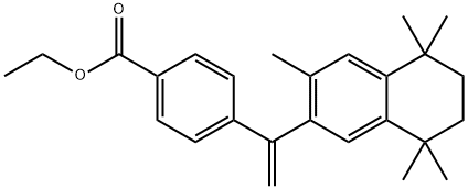 Benzoic acid, 4-[1-(5,6,7,8-tetrahydro-3,5,5,8,8-pentamethyl-2-naphthalenyl)ethenyl]-, ethyl ester Struktur