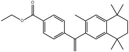 Benzoic acid, 4-[1-(5,6,7,8-tetrahydro-3,5,5,8,8-pentamethyl-2-naphthalenyl)ethenyl]-, ethyl ester 化学構造式