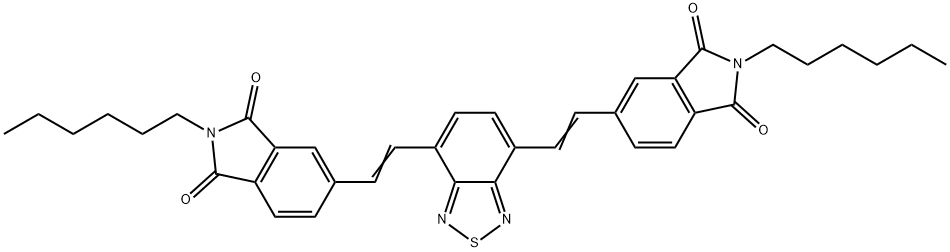 5,5′-(2,1,3-Benzothiadiazole-4,7-diyldi-2,1-ethenediyl)bis[2-hexyl-1H-isoindole-1,3(2H)-dione] Struktur