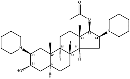 Androstane-3,17-diol, 2,16-di-1-piperidinyl-, 17-acetate, (2β,3α,5α,16β,17β)- Struktur