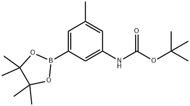 TERT-BUTYL N-[3-METHYL-5-(TETRAMETHYL-1,3,2-DIOXABOROLAN-2-YL)PHENYL]CARBAMATE, 1352413-09-2, 结构式