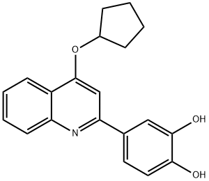 4-(4-(cyclopentyloxy)quinolin-2-yl)benzene-1,2-diol, 1353224-53-9, 结构式