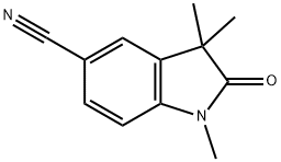 1,3,3-trimethyl-2-oxo-2,3-dihydro-1H-indole-5-carbonitrile 结构式