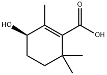 (3R)-3α-ヒドロキシ-2,6,6-トリメチル-1-シクロヘキセン-1-カルボン酸 化学構造式