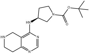 1-Pyrrolidinecarboxylic acid, 3-[(5,6,7,8-tetrahydropyrido[4,3-d]pyrimidin-4-yl)amino]-, 1,1-dimethylethyl ester, (3S)-,1354691-72-7,结构式