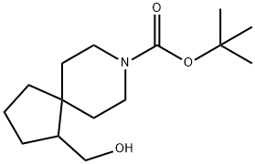 8-Azaspiro[4.5]decane-8-carboxylic acid, 1-(hydroxymethyl)-, 1,1-dimethylethyl ester Structure