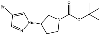 (S)-3-(4-溴-1H-吡唑-1-基)吡咯烷-1-羧酸叔丁酯, 1357384-35-0, 结构式