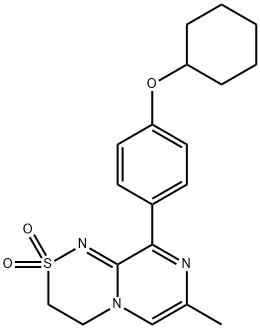 9-(4-(环己氧基)苯基)-7-甲基-3,4-二氢吡嗪[2,1-C][1,2,4]噻二嗪-2,2-二氧化物,1358751-06-0,结构式