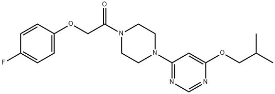 2-(4-Fluorophenoxy)-1-(4-(6-isobutoxypyrimidin-4-yl)piperazin-1-yl)ethanone Structure