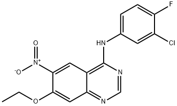 N-(3-氯-4-氟苯基)-7-乙氧基-6-硝基-4-喹唑啉胺,1360430-70-1,结构式