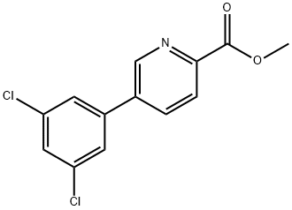 2-Pyridinecarboxylic acid, 5-(3,5-dichlorophenyl)-, methyl ester Structure