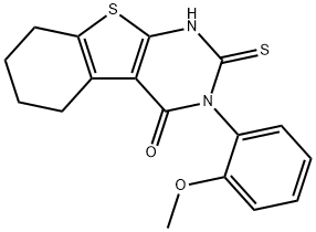 [1]Benzothieno[2,3-d]pyrimidin-4(1H)-one, 2,3,5,6,7,8-hexahydro-3-(2-methoxyphenyl)-2-thioxo- Structure