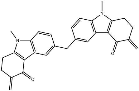 6,6'-Methylenebis[1,2,3,9-tetrahydro-9-methyl-3-methylene-4H-carbazol-4-one Structure