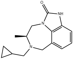 Imidazo[4,5,1-jk][1,4]benzodiazepin-2(1H)-one, 6-(cyclopropylmethyl)-4,5,6,7-tetrahydro-5-methyl-, (5S)- Struktur