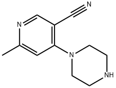 3-Pyridinecarbonitrile, 6-methyl-4-(1-piperazinyl)- 结构式