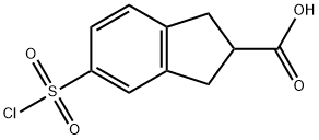 1H-Indene-2-carboxylic acid, 5-(chlorosulfonyl)-2,3-dihydro- Struktur