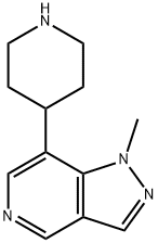 1H-Pyrazolo[4,3-c]pyridine, 1-methyl-7-(4-piperidinyl)- 结构式