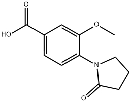 3-甲氧基-4-(2-氧代吡咯烷-1-基)苯甲酸 结构式