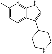 1H-Pyrrolo[2,3-b]pyridine, 6-methyl-3-(4-piperidinyl)- 结构式