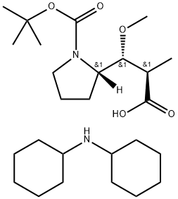2-Pyrrolidinepropanoic acid, 1-[(1,1-dimethylethoxy)carbonyl]-β-methoxy-α-methyl-, (αR,βR,2S)-, compd. with N-cyclohexylcyclohexanamine (1:1) Structure