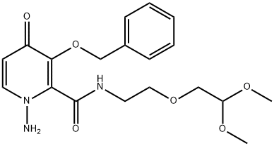 1-氨基-3-(苄氧基)-N-(2-(2,2-二甲氧基乙氧基)乙基)-4-氧代-1,4-二氢吡啶-2-甲酰胺, 1370250-38-6, 结构式