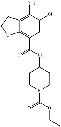 Prucalopride Impurity 10/ethyl 4-(4-amino-5-chloro-2,3-dihydrobenzofuran-7-carboxamido)piperidine-1-carboxylate Struktur
