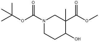 1,3-Piperidinedicarboxylic acid, 4-hydroxy-3-methyl-, 1-(1,1-dimethylethyl) 3-methyl ester Structure