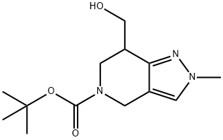 叔-丁基 7-(羟甲基)-2-甲基-6,7-二氢-2H-吡唑并[4,3-C]吡啶-5(4H)-甲酸基酯 结构式