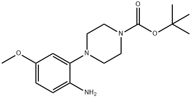 1-Piperazinecarboxylic acid, 4-(2-amino-5-methoxyphenyl)-, 1,1-dimethylethyl ester Structure