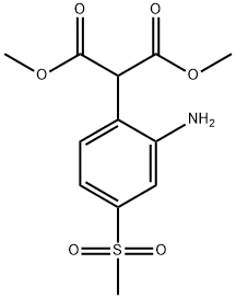 Propanedioic acid, 2-[2-amino-4-(methylsulfonyl)phenyl]-, 1,3-dimethyl ester Structure