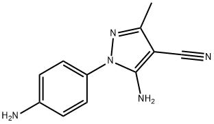 1H-Pyrazole-4-carbonitrile, 5-amino-1-(4-aminophenyl)-3-methyl- Structure