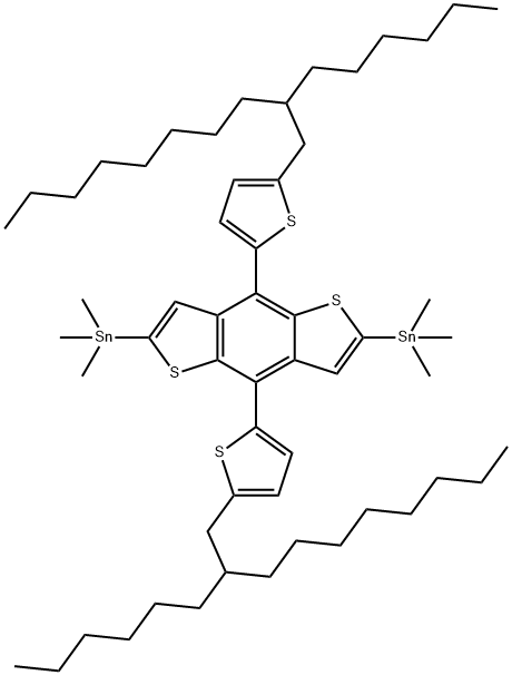 IN1414, (4,8-双(5-(2-己基癸基)噻吩基)苯基[1,2-B:4,5-B']二噻吩基)双三甲基锡,1373834-87-7,结构式