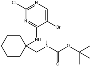 Carbamic acid, N-[[1-[(5-bromo-2-chloro-4-pyrimidinyl)amino]cyclohexyl]methyl]-, 1,1-dimethylethyl ester Struktur
