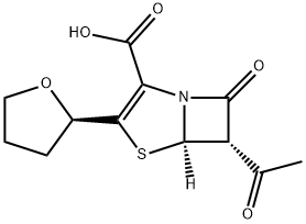4-Thia-1-azabicyclo[3.2.0]hept-2-ene-2-carboxylic acid, 6-acetyl-7-oxo-3-[(2R)-tetrahydro-2-furanyl]-, (5R,6S)- Structure