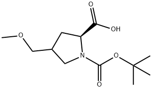 1,2-Pyrrolidinedicarboxylic acid, 4-(methoxymethyl)-, 1-(1,1-dimethylethyl) ester, (2S)- Structure