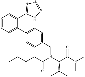 Pentanamide, N-[1-[(dimethylamino)carbonyl]-2-methylpropyl]-N-[[2'-(1H-tetrazol-5-yl)[1,1'-biphenyl]-4-yl]methyl]-, (S)- (9CI) Structure