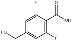 Benzoic acid, 2,6-difluoro-4-(hydroxymethyl)- Structure