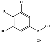 3-Chloro-4-fluoro-5-hydroxyphenylboronic acid 结构式