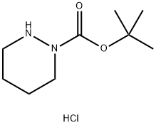 1(2H)-Pyridazinecarboxylic acid, tetrahydro-, 1,1-dimethylethyl ester, hydrochloride (1:1) Structure
