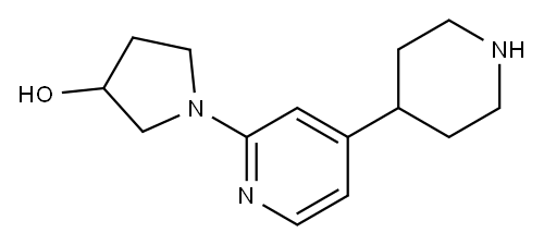 3-Pyrrolidinol, 1-[4-(4-piperidinyl)-2-pyridinyl]- 结构式