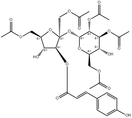1,6,2',3',6'-O-Pentaacetyl-
3-O-trans-p-coumaroylsucrose Structure