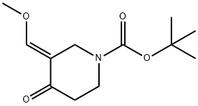 3-甲氧基亚甲基-4-氧-哌啶-1-羧酸叔丁酯,1383343-13-2,结构式