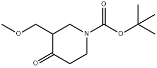 3-Methoxymethyl-4-oxo-piperidine-1-carboxylic acid tert-butyl ester Struktur