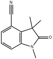 1,3,3-trimethyl-2-oxo-2,3-dihydro-1H-indole-4-carbonitrile 结构式