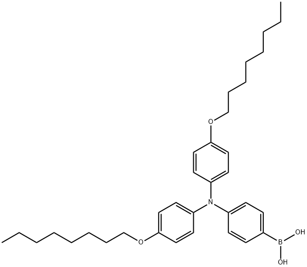 Boronic acid, B-?[4-?[bis[4-?(octyloxy)?phenyl]?amino]?phenyl]?-, 1384289-47-7, 结构式