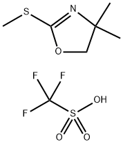 1,1,1-三氟-甲磺酸化合物与 4,5-二氢-4,4-二甲基-2-(甲硫基)恶唑 (1:1),1384956-50-6,结构式